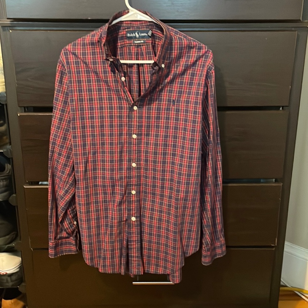 Mens Ralph Lauren Dress Shirt Red